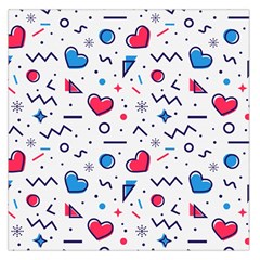 Hearts Seamless Pattern Memphis Style Large Satin Scarf (square)