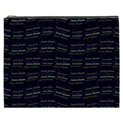 Sweet Dreams Phrase Motif Typographic Pattern Cosmetic Bag (XXXL)