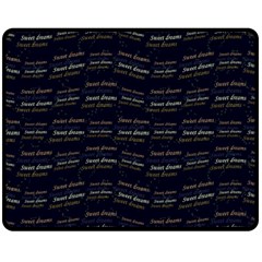 Sweet Dreams Phrase Motif Typographic Pattern Double Sided Fleece Blanket (Medium) 