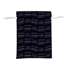 Sweet Dreams Phrase Motif Typographic Pattern Lightweight Drawstring Pouch (S)