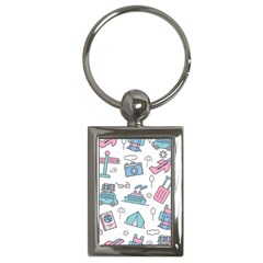 Transportation Seamless Pattern Key Chain (rectangle)