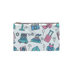 Transportation Seamless Pattern Cosmetic Bag (small)