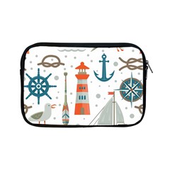 Nautical Elements Pattern Background Apple Ipad Mini Zipper Cases