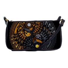 Yin Yang Owl Doodle Ornament Illustration Shoulder Clutch Bag