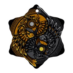 Yin Yang Owl Doodle Ornament Illustration Snowflake Ornament (two Sides)