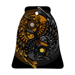 Yin Yang Owl Doodle Ornament Illustration Bell Ornament (two Sides) by Vaneshart