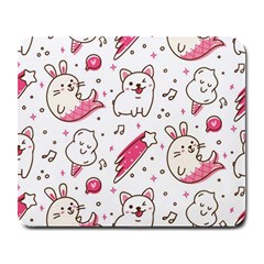 Cute Animals Seamless Pattern Kawaii Doodle Style Large Mousepads