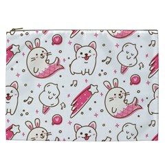 Cute Animals Seamless Pattern Kawaii Doodle Style Cosmetic Bag (xxl)