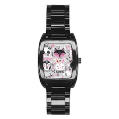 Big Set With Cute Cartoon Animals Bear Panda Bunny Penguin Cat Fox Stainless Steel Barrel Watch