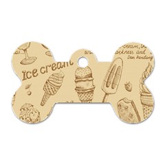 Ice Cream Vintage Pattern Dog Tag Bone (two Sides)