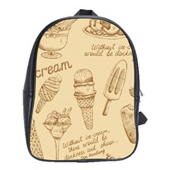 Ice Cream Vintage Pattern School Bag (xl)