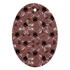 Hibiscus Flowers Collage Pattern Design Oval Ornament (two Sides) by dflcprintsclothing