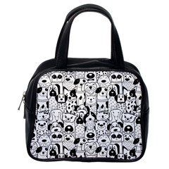 Seamless Pattern With Black White Doodle Dogs Classic Handbag (one Side) by Vaneshart