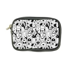 Seamless Pattern With Black White Doodle Dogs Coin Purse