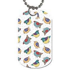 Seamless Pattern With Hand Drawn Bird Black Dog Tag (one Side) by Vaneshart