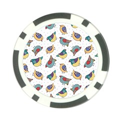 Seamless Pattern With Hand Drawn Bird Black Poker Chip Card Guard (10 Pack)