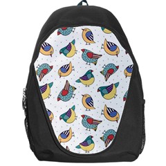 Seamless Pattern With Hand Drawn Bird Black Backpack Bag