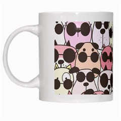 Cute Dog Seamless Pattern Background White Mugs