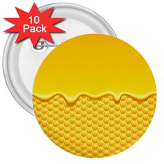 Sweet Honey Drips With Honeycomb 3  Buttons (10 Pack)  by Vaneshart