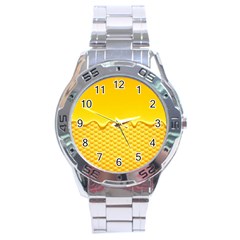 Sweet Honey Drips With Honeycomb Stainless Steel Analogue Watch by Vaneshart