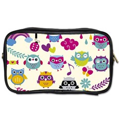 Funny Colorful Owls Toiletries Bag (one Side)