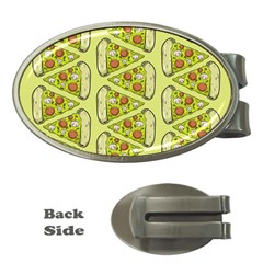 Pizza Fast Food Pattern Seamles Design Background Money Clips (oval)  by Vaneshart