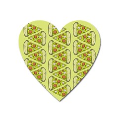 Pizza Fast Food Pattern Seamles Design Background Heart Magnet by Vaneshart