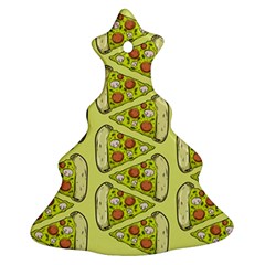 Pizza Fast Food Pattern Seamles Design Background Christmas Tree Ornament (two Sides)