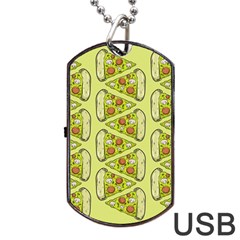 Pizza Fast Food Pattern Seamles Design Background Dog Tag Usb Flash (one Side)