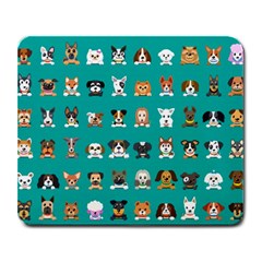 Different Type Vector Cartoon Dog Faces Large Mousepads