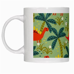 Cute Colorful Dinosaur Seamless Pattern White Mugs