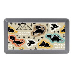 Seamless Pattern With Dinosaurs Silhouette Memory Card Reader (mini)