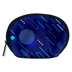 Classic Blue Background Abstract Style Accessory Pouch (medium)