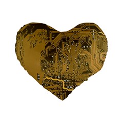 Pcb Printed Circuit Board Standard 16  Premium Flano Heart Shape Cushions