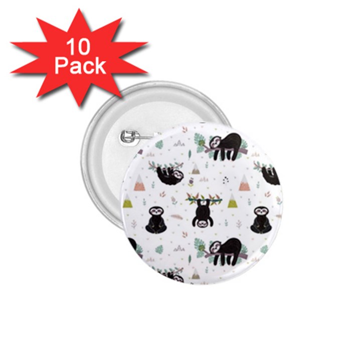 Cute sloths 1.75  Buttons (10 pack)