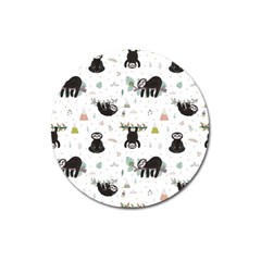 Cute Sloths Magnet 3  (round) by Sobalvarro