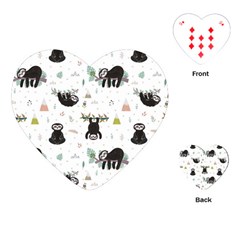 Cute Sloths Playing Cards Single Design (heart) by Sobalvarro