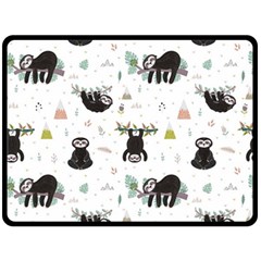 Cute Sloths Fleece Blanket (large)  by Sobalvarro