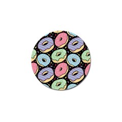 Colorful Donut Seamless Pattern On Black Vector Golf Ball Marker (4 Pack) by Sobalvarro