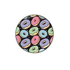 Colorful Donut Seamless Pattern On Black Vector Hat Clip Ball Marker (10 Pack) by Sobalvarro