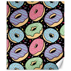 Colorful Donut Seamless Pattern On Black Vector Canvas 8  X 10  by Sobalvarro