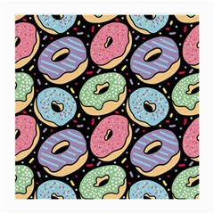 Colorful Donut Seamless Pattern On Black Vector Medium Glasses Cloth by Sobalvarro