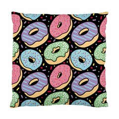 Colorful Donut Seamless Pattern On Black Vector Standard Cushion Case (two Sides) by Sobalvarro