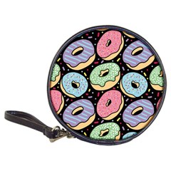 Colorful Donut Seamless Pattern On Black Vector Classic 20-cd Wallets by Sobalvarro