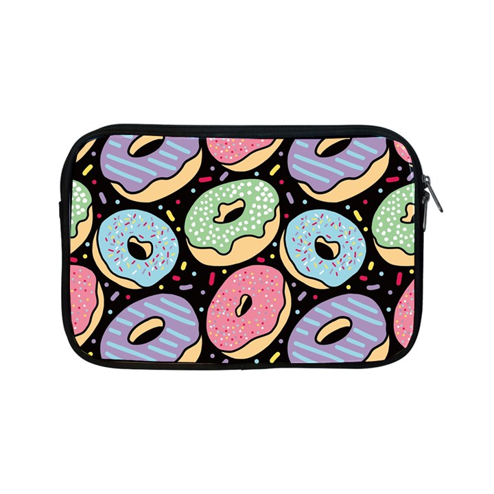Colorful Donut Seamless Pattern On Black Vector Apple iPad Mini Zipper Cases