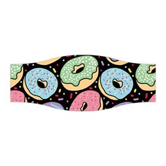 Colorful Donut Seamless Pattern On Black Vector Stretchable Headband by Sobalvarro