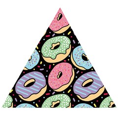 Colorful Donut Seamless Pattern On Black Vector Wooden Puzzle Triangle by Sobalvarro