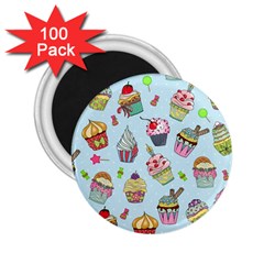 Cupcake Doodle Pattern 2 25  Magnets (100 Pack)  by Sobalvarro