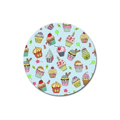 Cupcake Doodle Pattern Magnet 3  (round) by Sobalvarro