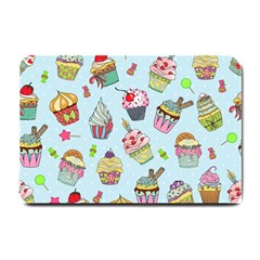 Cupcake Doodle Pattern Small Doormat  by Sobalvarro